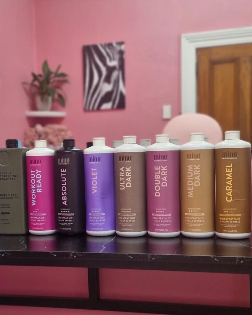 Spray Tan Products Line-Up at Phoebe's Beauty Parlour