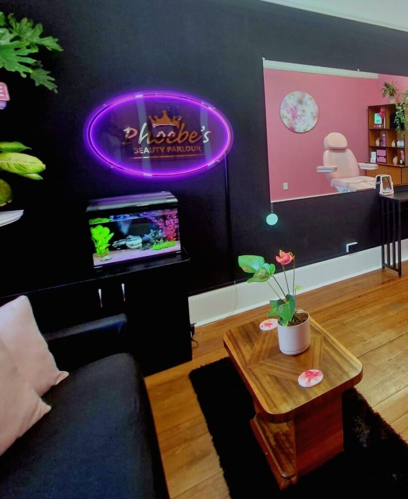 The Interior — Neon Sign at Phoebe's Beauty Parlour